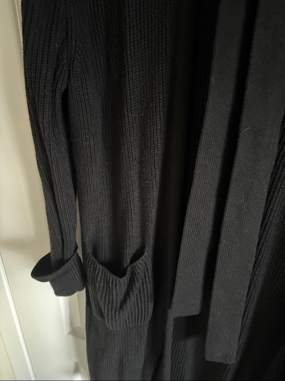 Express Ribbed Open Front Maxi Cardigan - Picture 3 of 4